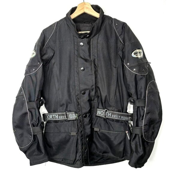 Bazik Noir Other - Bazik Noir Mens Moto Riding Jacket MX Scotchlite 3M Reissa Belted Black Size M